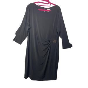 Chico's dress women's 16 vanity size 3 black tummy control knee length timeless